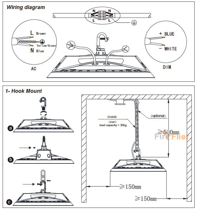 ufo led high bay lamp installation