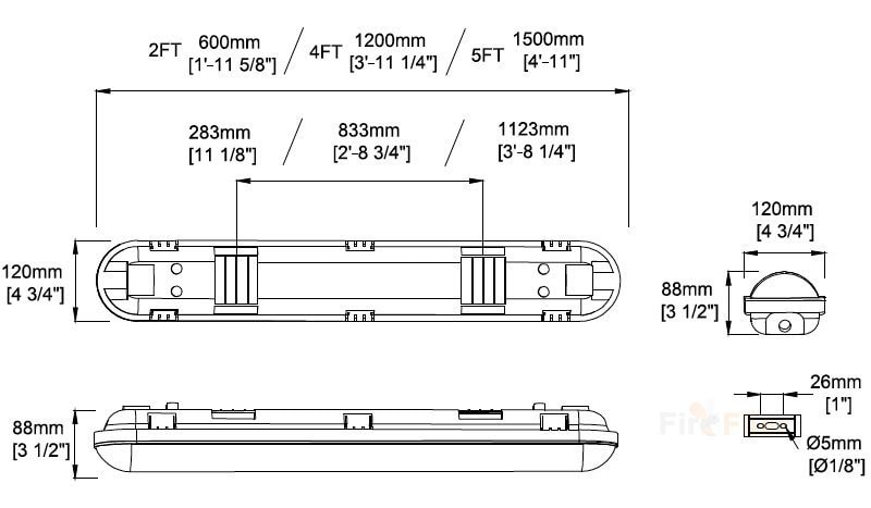 Polycarbonate Tri-proof light fixture