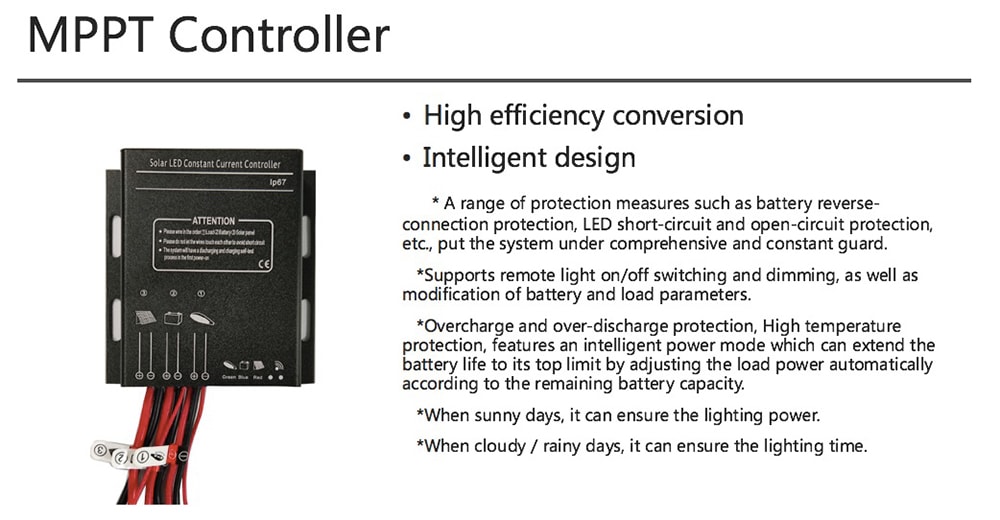 MPPT controller solar street light