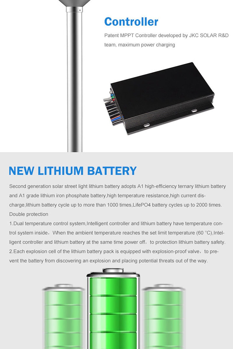 solar post top light battery