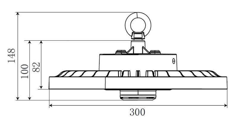 Field Selectable Color & Power High Bay Light dimension